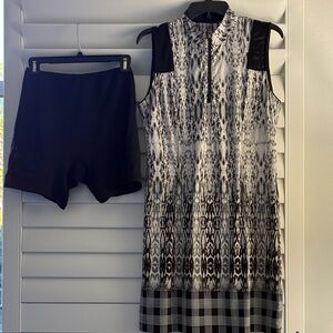 EP Pro Women's Golf Dress with shorts, Animal Print, Stretch 1/4" Zip; Sz: L